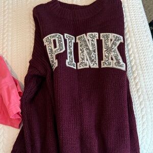 Victoria's Secret Pink HTF Knit Bling sweater and Bling bottom shirts HTF